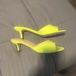 Jessica Simpson Neon Yellow Open-Toe Heels